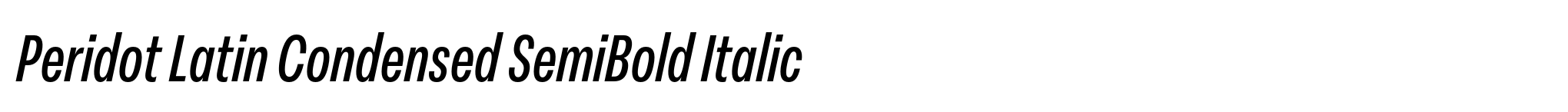 Peridot Latin Condensed SemiBold Italic image